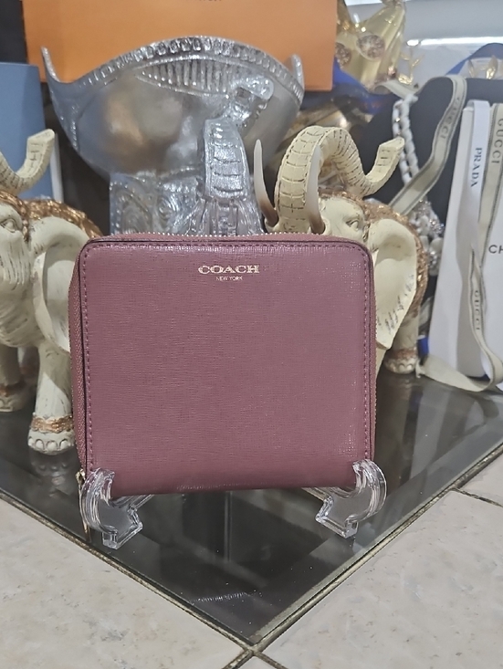 Coach Handbags - Coach Saffiano Zip-Around Wallet in Dusty Mauve EUC